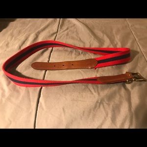 Polo Ralph Lauren Woven Striped Leather Tab Belt